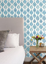 Wallpaper Marketplace Motif Wallpaper // White & Blue