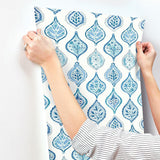 Wallpaper Marketplace Motif Wallpaper // White & Blue