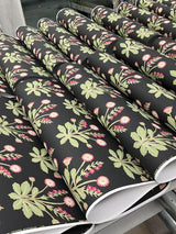 Wallpaper Meadow Flowers Wallpaper // Black & Rose Gold Metallic