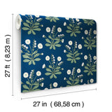 Wallpaper Meadow Flowers Wallpaper // Navy & White