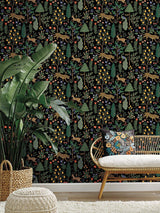 Wallpaper Menagerie Peel & Stick Wallpaper // Black