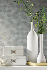 Wallpaper Mermaid Scales Wallpaper // Grey & Silver