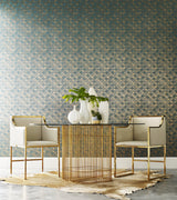 Wallpaper Mermaid Scales Wallpaper // Teal & Gold