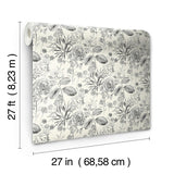 Wallpaper Midsummer Floral Wallpaper // Grey