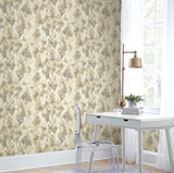 Wallpaper Mirage Wallpaper // Dark Taupe & Gold