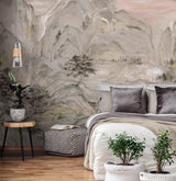 Wallpaper Misty Mountain Wall Mural // Beige