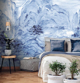 Wallpaper Misty Mountain Wall Mural // Blue