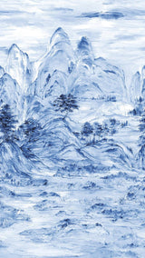 Wallpaper Misty Mountain Wall Mural // Blue