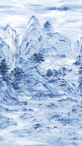 Wallpaper Misty Mountain Wall Mural // Blue