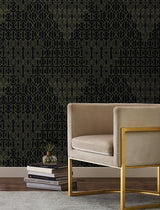 Wallpaper Modern Chandelier Wallpaper // Black