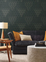 Wallpaper Modern Chandelier Wallpaper // Blue