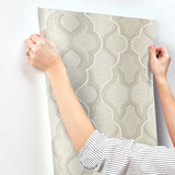 Wallpaper Modern Ombre Damask Wallpaper // Beige