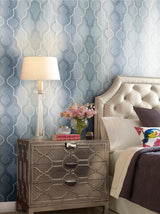Wallpaper Modern Ombre Damask Wallpaper // Blue