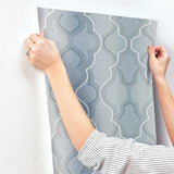 Wallpaper Modern Ombre Damask Wallpaper // Blue