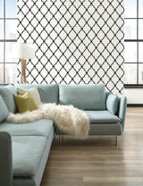 Wallpaper Modern Trellis Wallpaper // Black