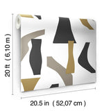 Wallpaper Modernist Peel & Stick Wallpaper // Black & Gold