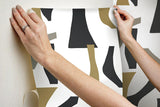Wallpaper Modernist Peel & Stick Wallpaper // Black & Gold