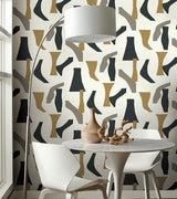 Wallpaper Modernist Peel & Stick Wallpaper // Black & Gold