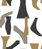 Wallpaper Modernist Peel & Stick Wallpaper // Black & Gold