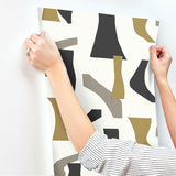 Wallpaper Modernist Peel & Stick Wallpaper // Black & Gold