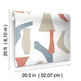Wallpaper Modernist Peel & Stick Wallpaper // Coral & Blue