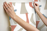 Wallpaper Modernist Peel & Stick Wallpaper // Coral & Blue