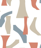 Wallpaper Modernist Peel & Stick Wallpaper // Coral & Blue