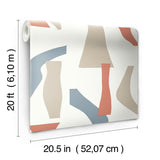Wallpaper Modernist Peel & Stick Wallpaper // Coral & Blue