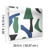 Wallpaper Modernist Peel & Stick Wallpaper // Green & Blue