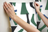 Wallpaper Modernist Peel & Stick Wallpaper // Green & Blue