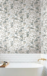 Wallpaper Moon Flower Wallpaper // White & Blue