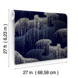 Wallpaper Moonlight Pearls Wallpaper // Navy