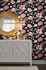 Wallpaper Morning Garden Wallpaper // Black