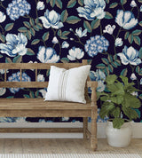 Wallpaper Morning Garden Wallpaper // Navy