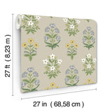 Wallpaper Mughal Rose Wallpaper // Beige & Purple