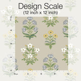 Wallpaper Mughal Rose Wallpaper // Beige & Purple