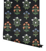 Wallpaper Mughal Rose Wallpaper // Black & Pink
