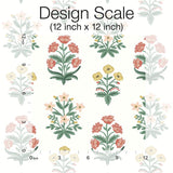 Wallpaper Mughal Rose Wallpaper // White & Pink