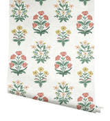 Wallpaper Mughal Rose Wallpaper // White & Pink