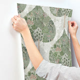Wallpaper Mystic Forest Wallpaper // Green & Coral