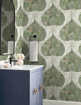 Wallpaper Mystic Forest Wallpaper // Green & Coral