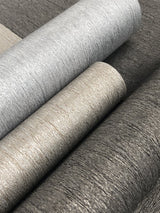 Wallpaper Natural Texture Wallpaper // Silver & Brown Metallic