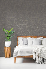 Wallpaper Nazca Wallpaper // Dark Grey & Gold