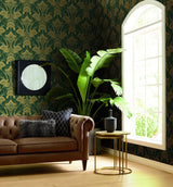 Wallpaper Nouveae Damask Wallpaper // Green