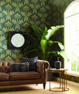 Wallpaper Nouveae Damask Wallpaper // Green