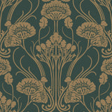 Wallpaper Nouveae Damask Wallpaper // Green
