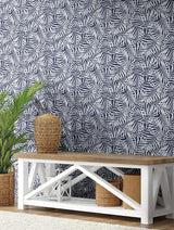 Wallpaper Oahu Fronds Peel & Stick Wallpaper // Blue