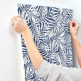 Wallpaper Oahu Fronds Wallpaper // Navy & White