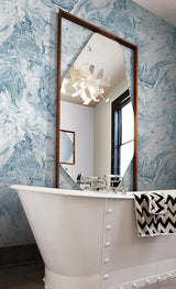 Wallpaper Oil & Marble Peel & Stick Wallpaper // Blue