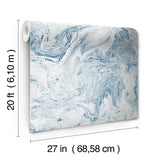 Wallpaper Oil & Marble Peel & Stick Wallpaper // Blue